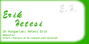 erik hetesi business card